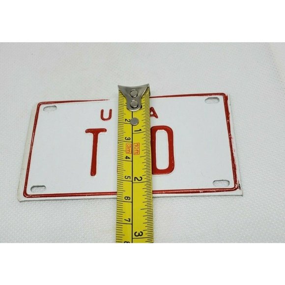 U.S.A Ted Personalized White Red Collectible Mini License Bicycle Bike Plate - Picture 11 of 12